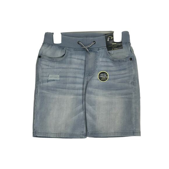 Boy's Art Class Lt Blue Denim Drawstring Shorts Size S (6-7) Distressed New - Picture 1 of 4